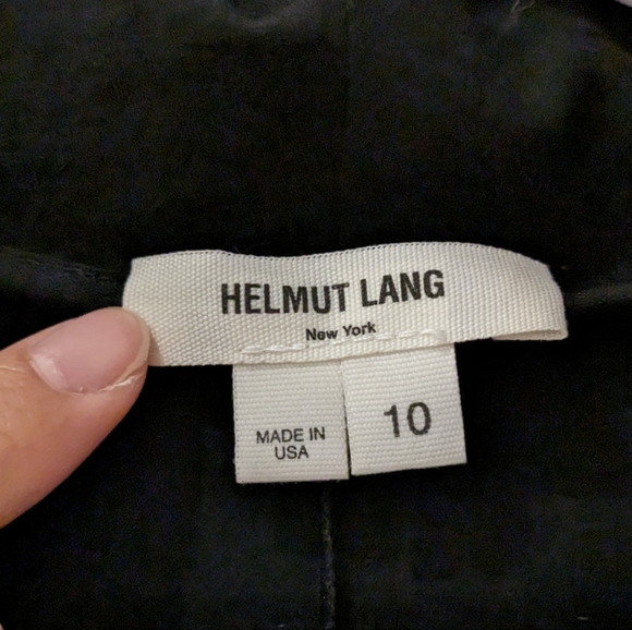 HELMUT LANG Black Wool Cowl Neck Shift Midi Dress size 10 - Picture 4 of 8